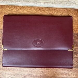 Cartier Vtg Burgundy Leather document notepad portfolio #luxury #office #preppy